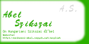 abel szikszai business card